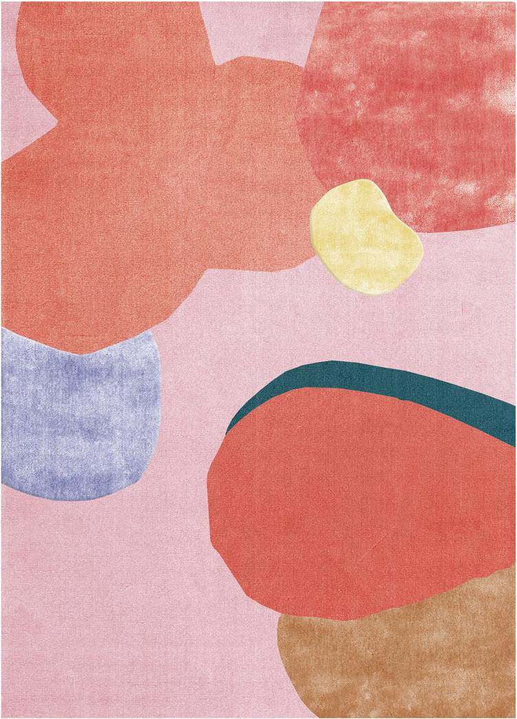 Layered Flower Field Rosa 160x230cm