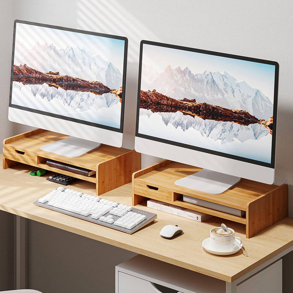 Portland Portland Monitor Laptop Riser Stand Brown