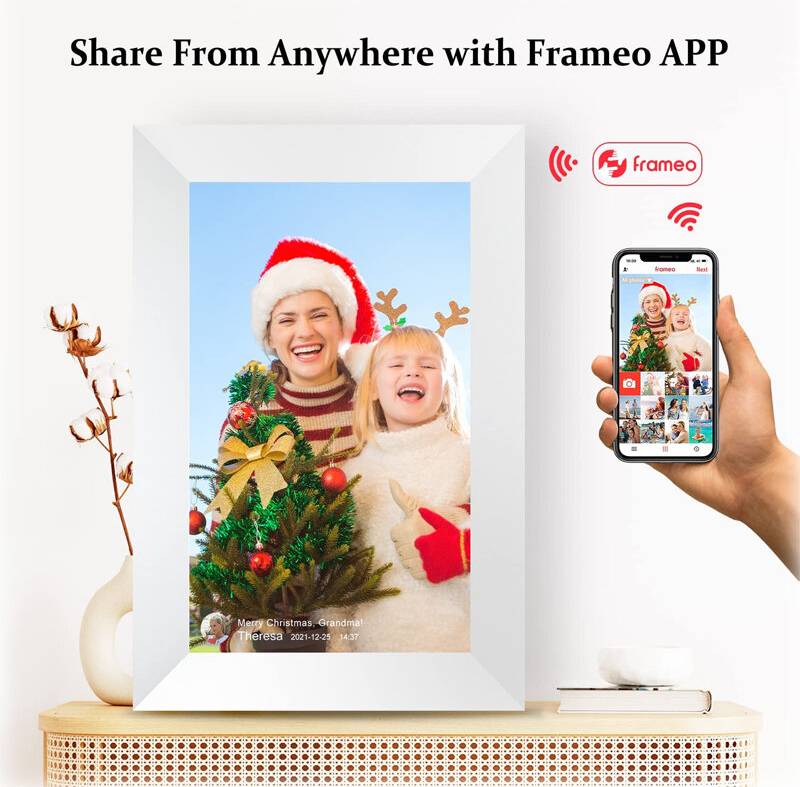 white, Plug Inch Smart WiFi Digital Photo Frame Touch Screen