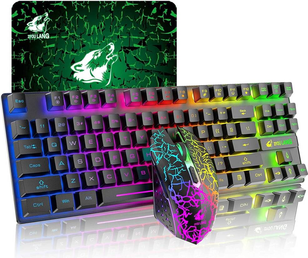 87 Llaves Combo Teclado Inalámbrico Ratón Recargable