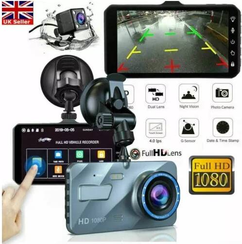In Car Camera Recorder Dual Front Rear HD 1080P Dash Cam Night Vision