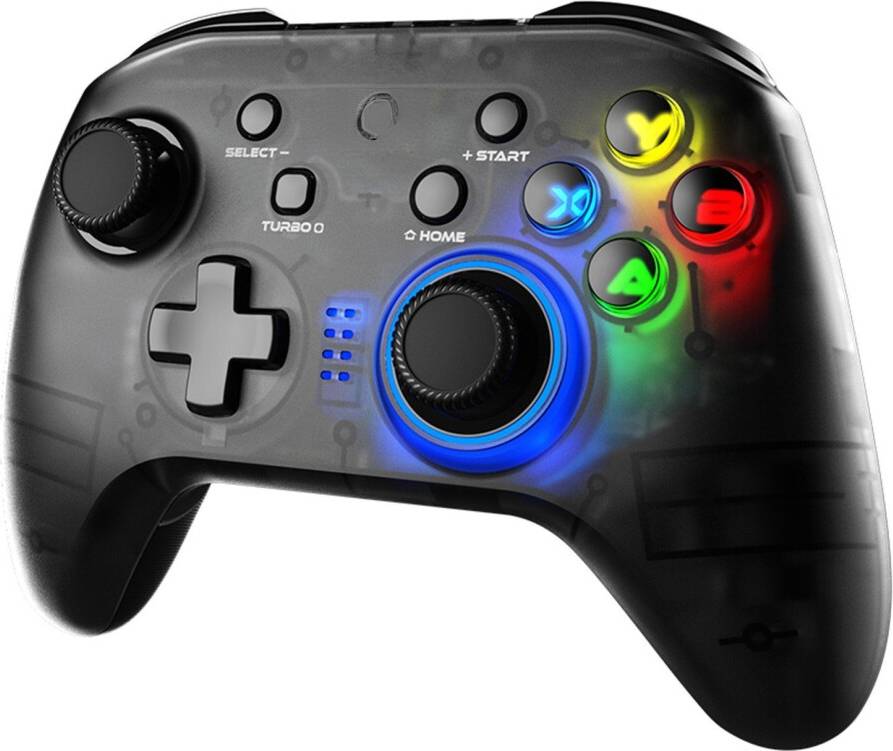 Greenzech Gaming Controller Wireless Game Gamepad with LED Backlight Replacement for Windows 7 8 10 PC iOS Android Nintendo Switch