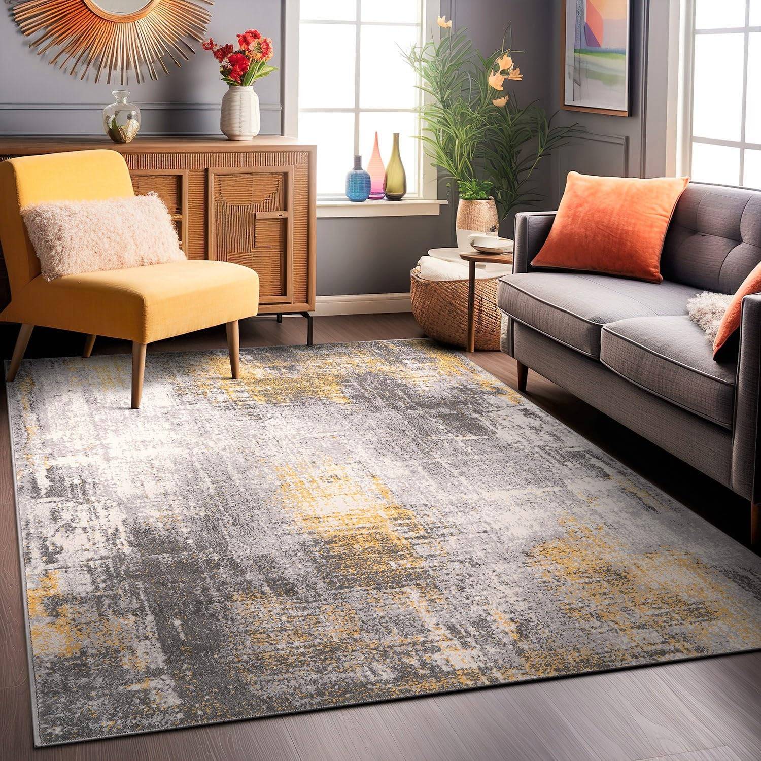 World Rug Gallery Dublin Contemporary Abstract Yellow