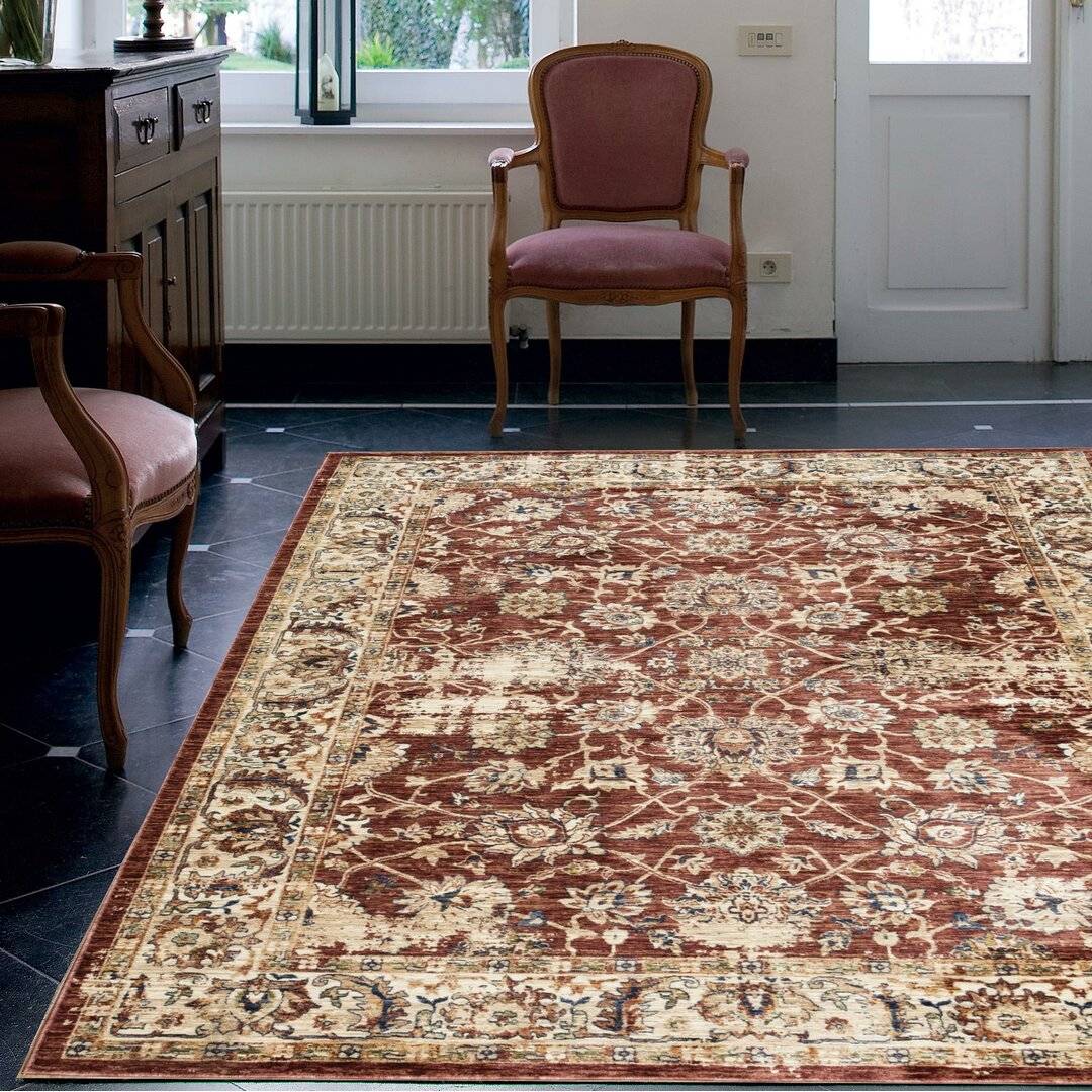 Three Posts Meadow View Red, Beige cm