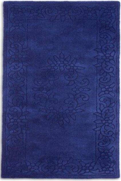 Ebern Designs Royal Wool Rug Blue