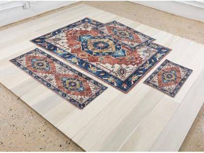BrylaneHome Milan Washable Rug Blue