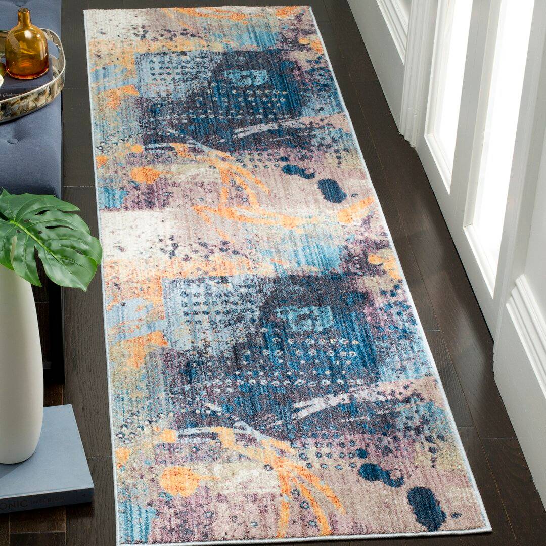 Metro Lane Morse Looped Rug Blue