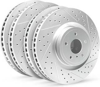 Brake and rotor kit R1 Concepts Front Rear Brake Rotor Kit