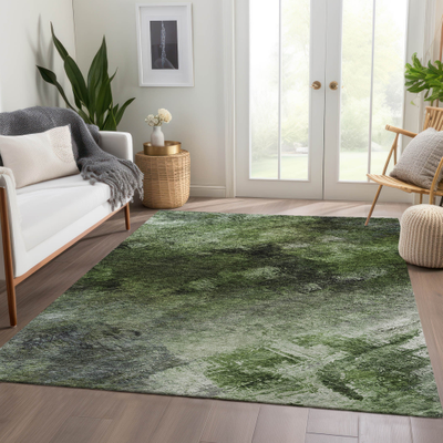 Addison Rugs Machine Washable Abstract Green