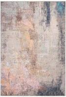 Loomed Pastel Multicolour Distressed Abstract Pink