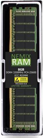 Ram NEMIX RAM 8GB DDR4-3200 PC4-25600 ECC RDIMM Registered Server Memory Upgrade for Dell PowerEdge R750 Rack Server