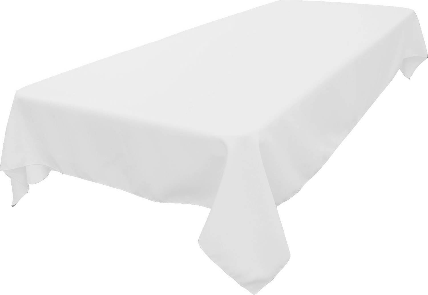 LA Linen Polyester Poplin Rectangular 60x90 Tablecloth White