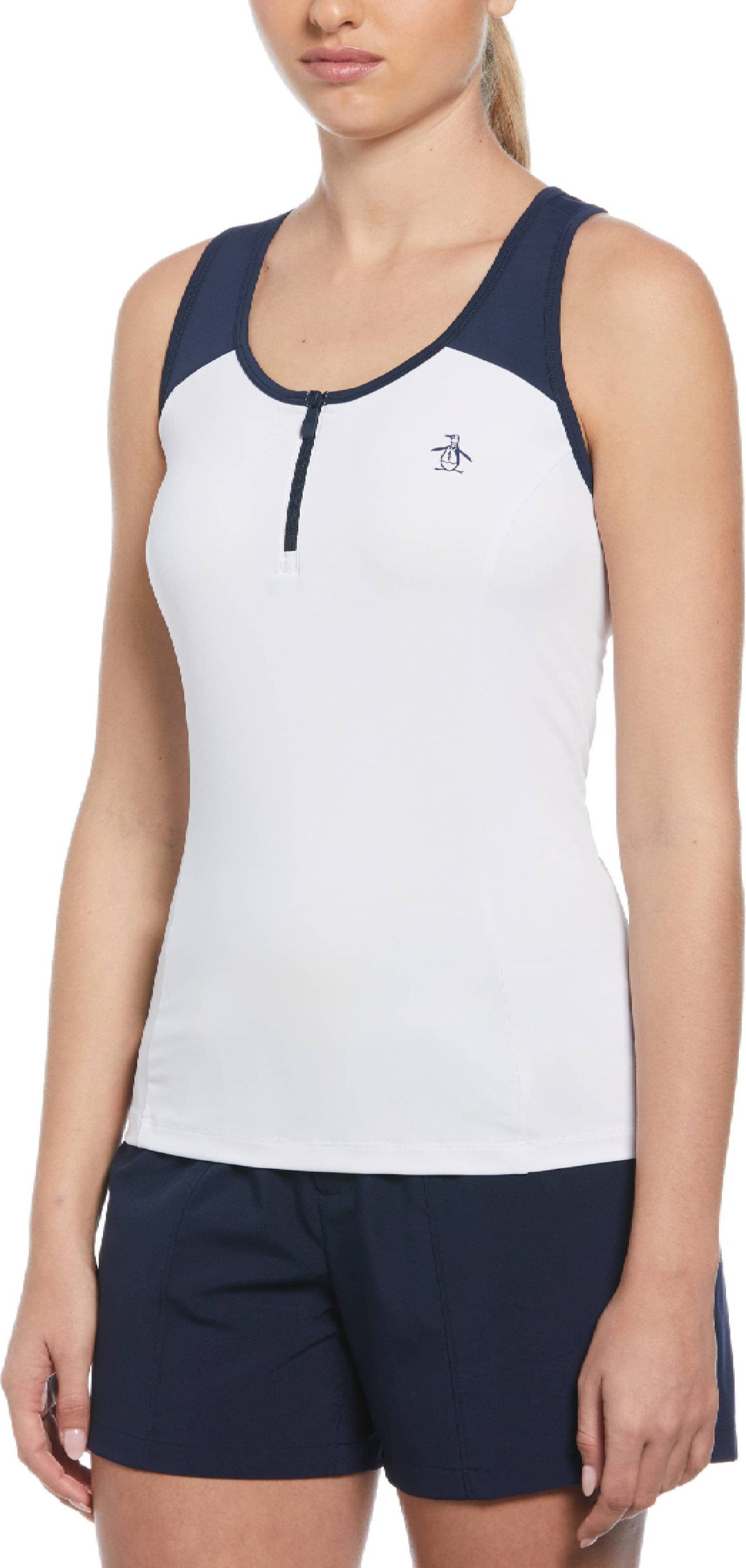 Colorblock Crossback Tank - Bright White