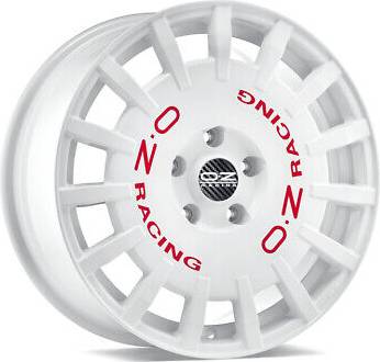 Racing Rally Racing Alloy Wheels In Race White Red Lettering Set Of 4 17x8 Inch ET48 5x100 PCD
