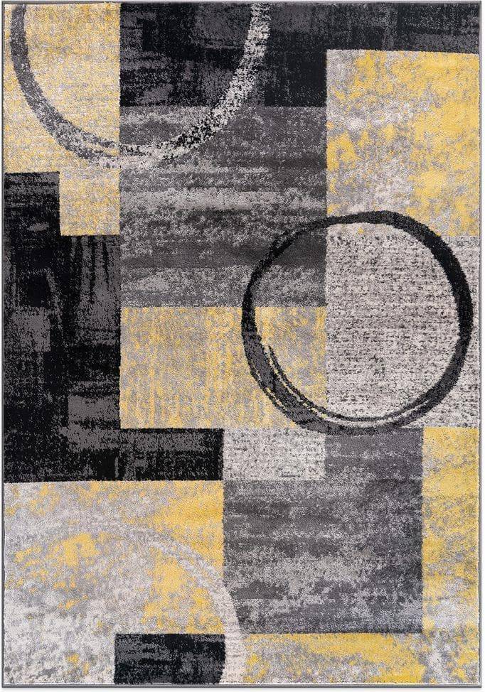 World Rug Gallery Abstract Yellow, Multicolor