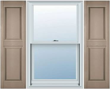 Vinyl window Lifetime Vinyl, Std. 2 Raised Panel Window Shutter