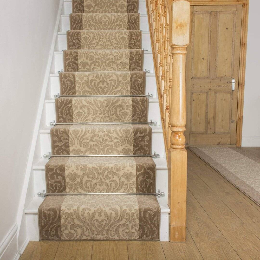 Rosalind Wheeler Cayden Stair Looped Ivory Rug 70 x 660 cm
