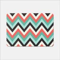Warren Reed Geometric Colored Chevron Place Mat Multicolour, Red, Green