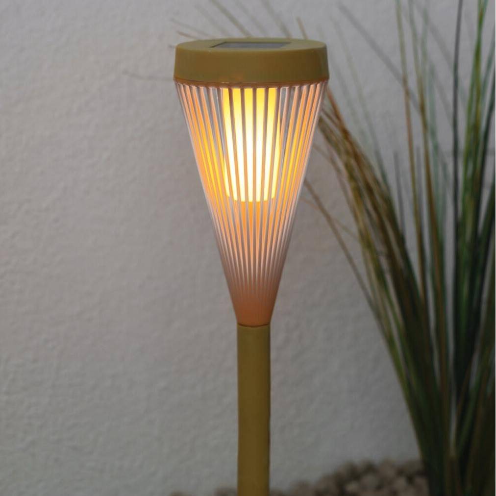 Solar Solar Rattan Effect Single Stake Light Natural