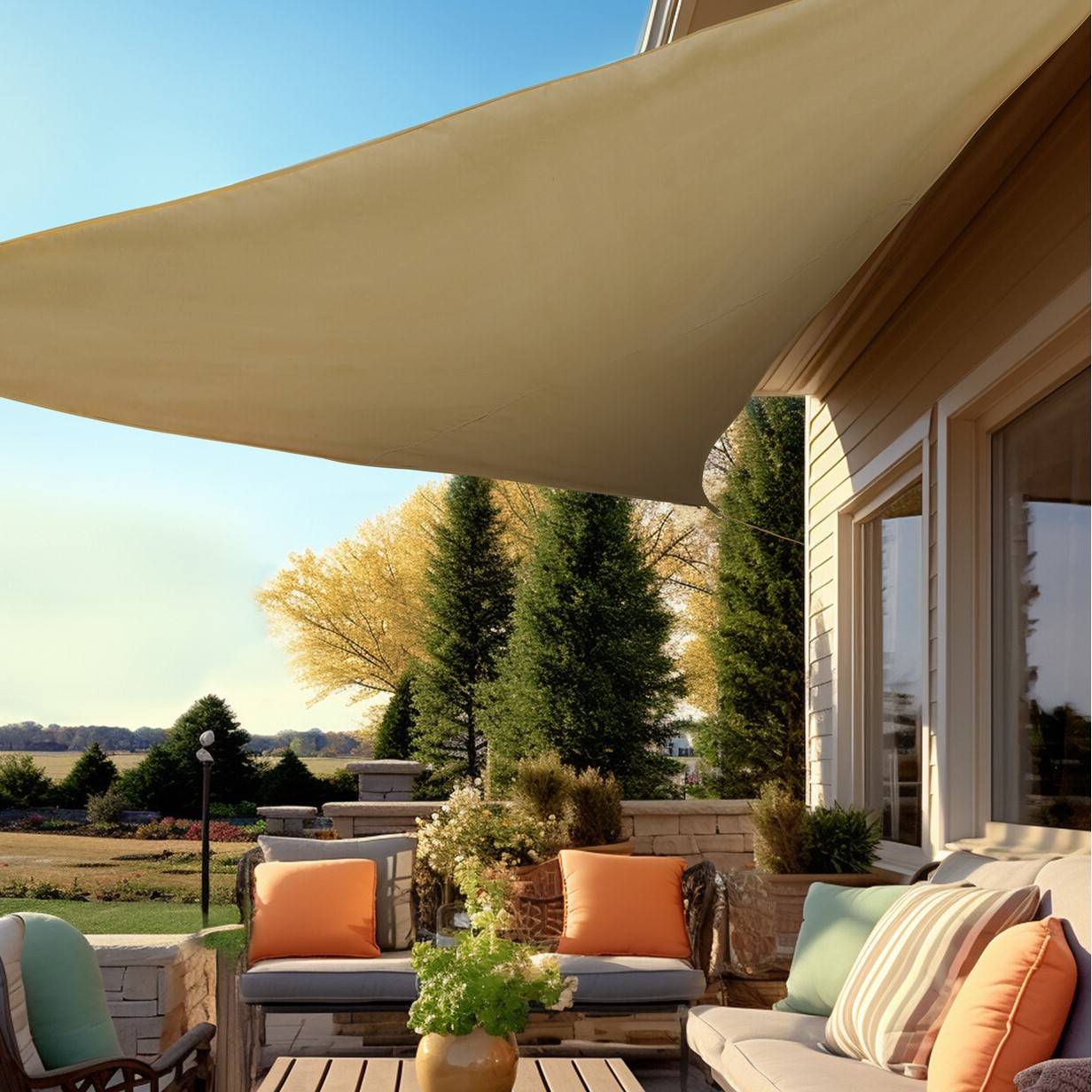 Outdoor Essentials Triangle Sunshade Sail Sand