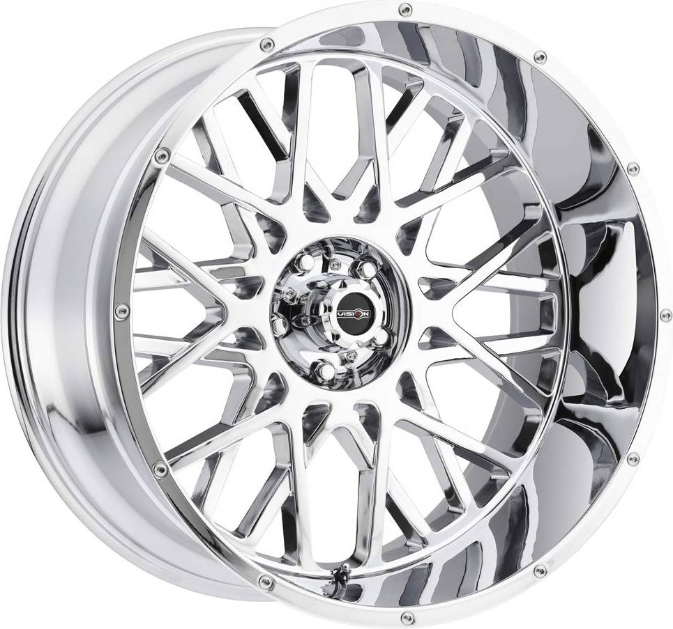 Vision 412 Rocker 22x10 6x5.5" -19mm Chrome Wheel Rim 22" Inch