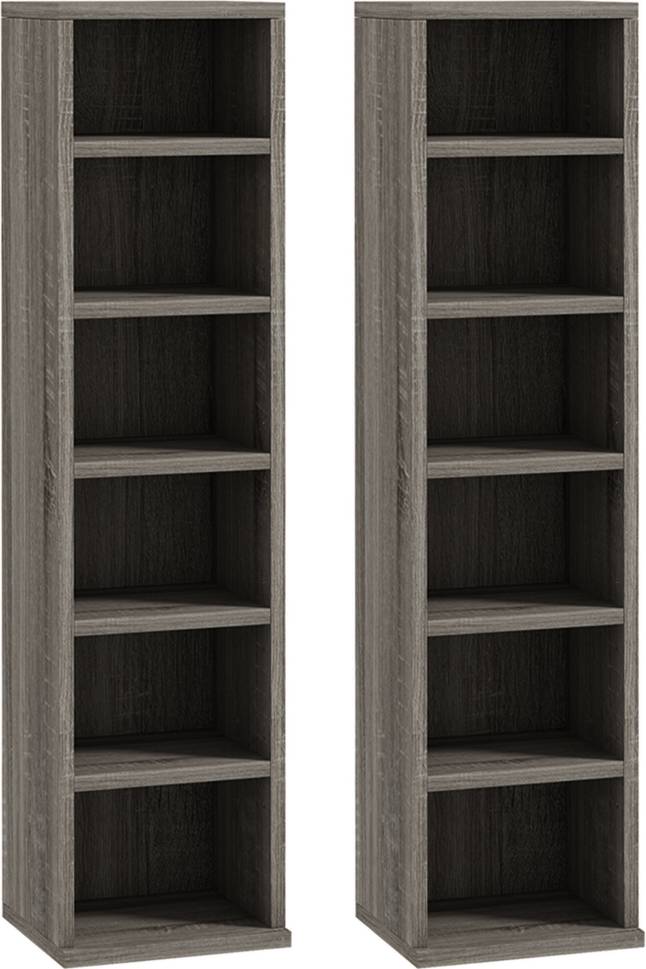 Homcom Set of 2 CD Media Display Unit Mocha Shelving System
