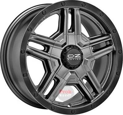 OZ Rally Adventure Matt Dark Graphite Black Lip Rivets 8X17