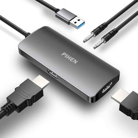 PIHEN Capture Card, Video Capture Device, 4K 60FPS HDMI to USB3.0 Video/Audio Capture Recorder Device, Compatible Windows Linux YouTube OBS OS X