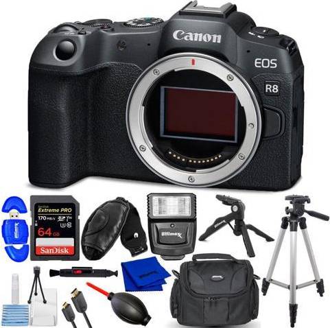 Eos r8 Canon EOS R8 Mirrorless Camera 5803C002 12PC Accessory Bundle