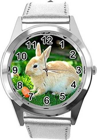 Taport Silver Leather Round for Rabbits Fans e2 Blue