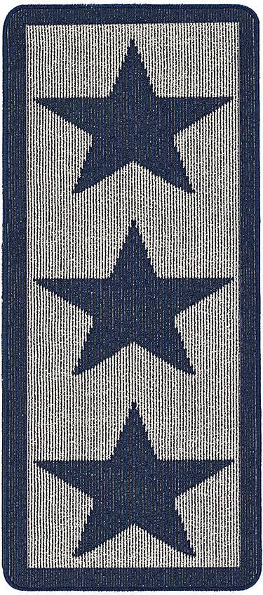 THE RUGS My Mat Star Stain Resistant Runner Blue