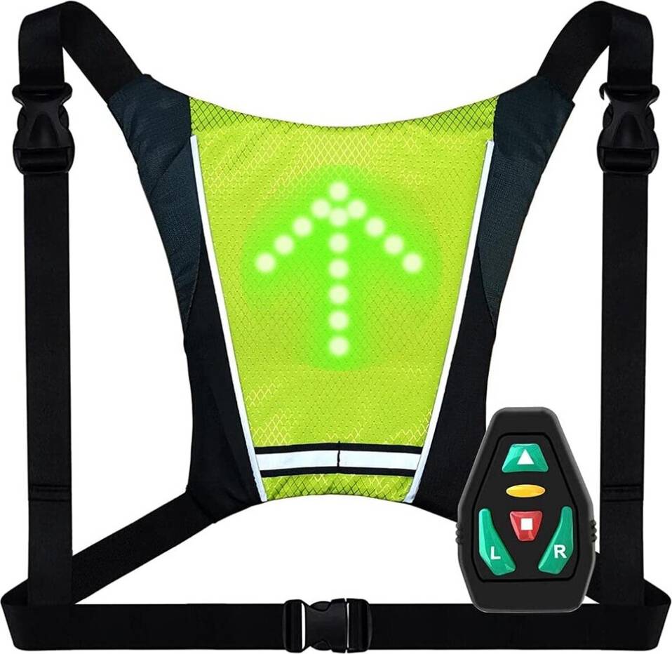 Tlily LED Bike Turn Signal Backpack,LED Bicycle Turn Signals Vest,Rechargeable Reflective Backpack with Direction Indicator
