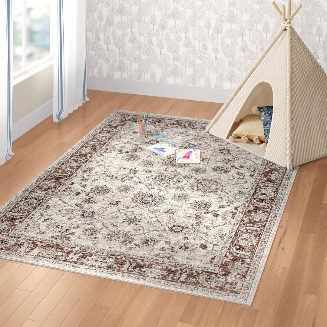 Three Posts Meadow View Tufted Ivory Rug 133 x 195 cm Red
