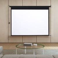 Large Electric Motorized Projector Screen Black 92 Inches