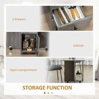 Homcom Dining Table Set with Storage Dining Set 5pcs