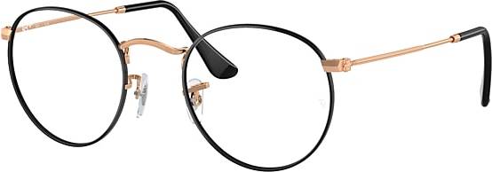Rayban 3447 Ray-Ban Unisex RX3447V Round Metal Optical Stainless Steel