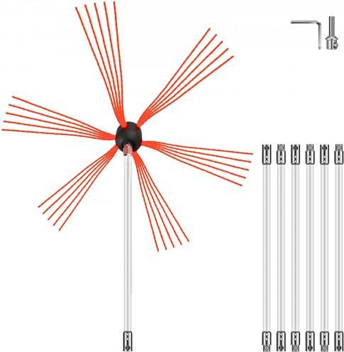 VEVOR Flexible Chimney Sweep Rods Kit 23FT