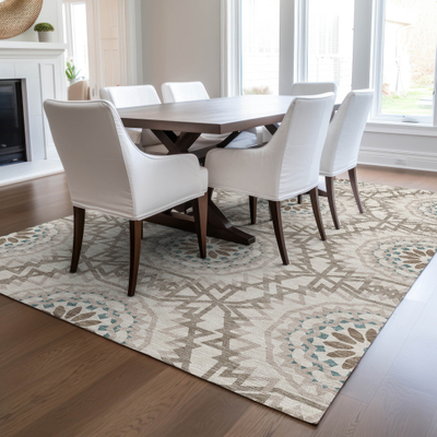 Addison Rugs Machine Washable Chantille Moroccan Beige, Brown