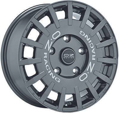 OZ Rally Racing Dark Graphite Silver Lettering 8.5x19 5/112 ET38 B75