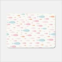 Warren Reed Hand Drawn Swimming Fish Place Mat Pink