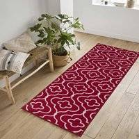 Serdim Rugs Machine Washable Quatrefoil Anti Red