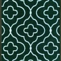 Serdim Rugs Machine Washable Quatrefoil Anti Green