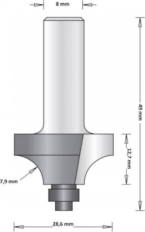 Hikoki 8 Mm Rounding Over Bit With Ba 66754105