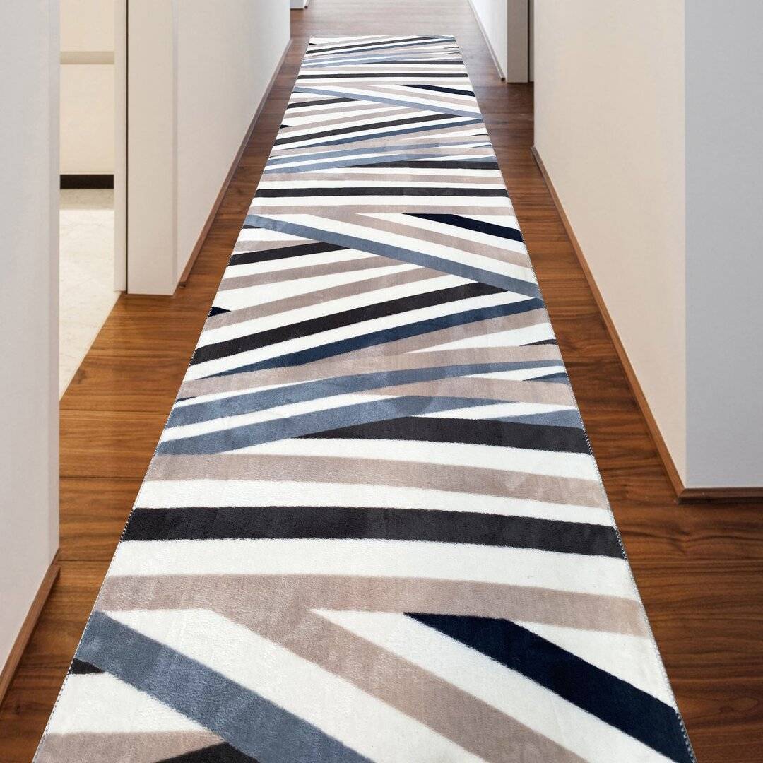 Zipcode Design Alberty Cream Blue Rug 150 x 500 cm