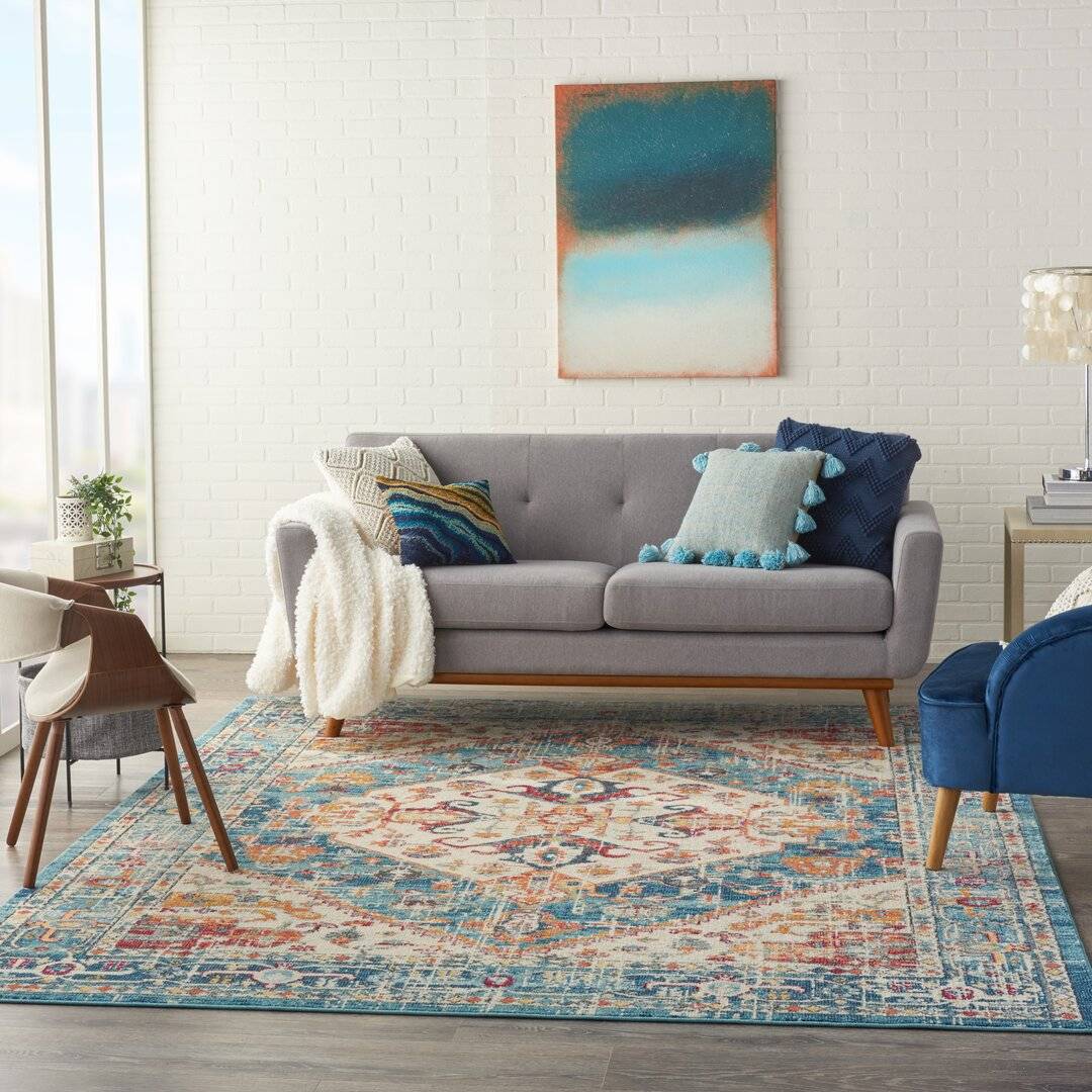 Blue Elephant Light Rug Blue