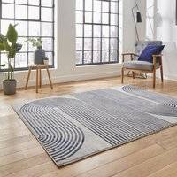 Think Rugs Swirl Blue, Grey