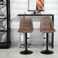 Kitchen island with seating Homcom Set Of 2 Microfiber Retro Tub Bar Seating Stool