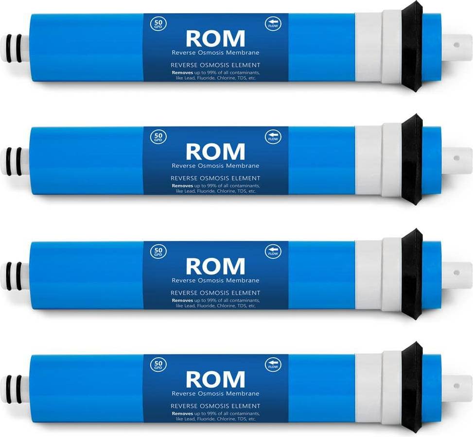 Reverse osmosis water system Express Water 4 Pack Reverse Osmosis Membrane 50 GPD Replacement Under Sink Reverse Osmosis System
