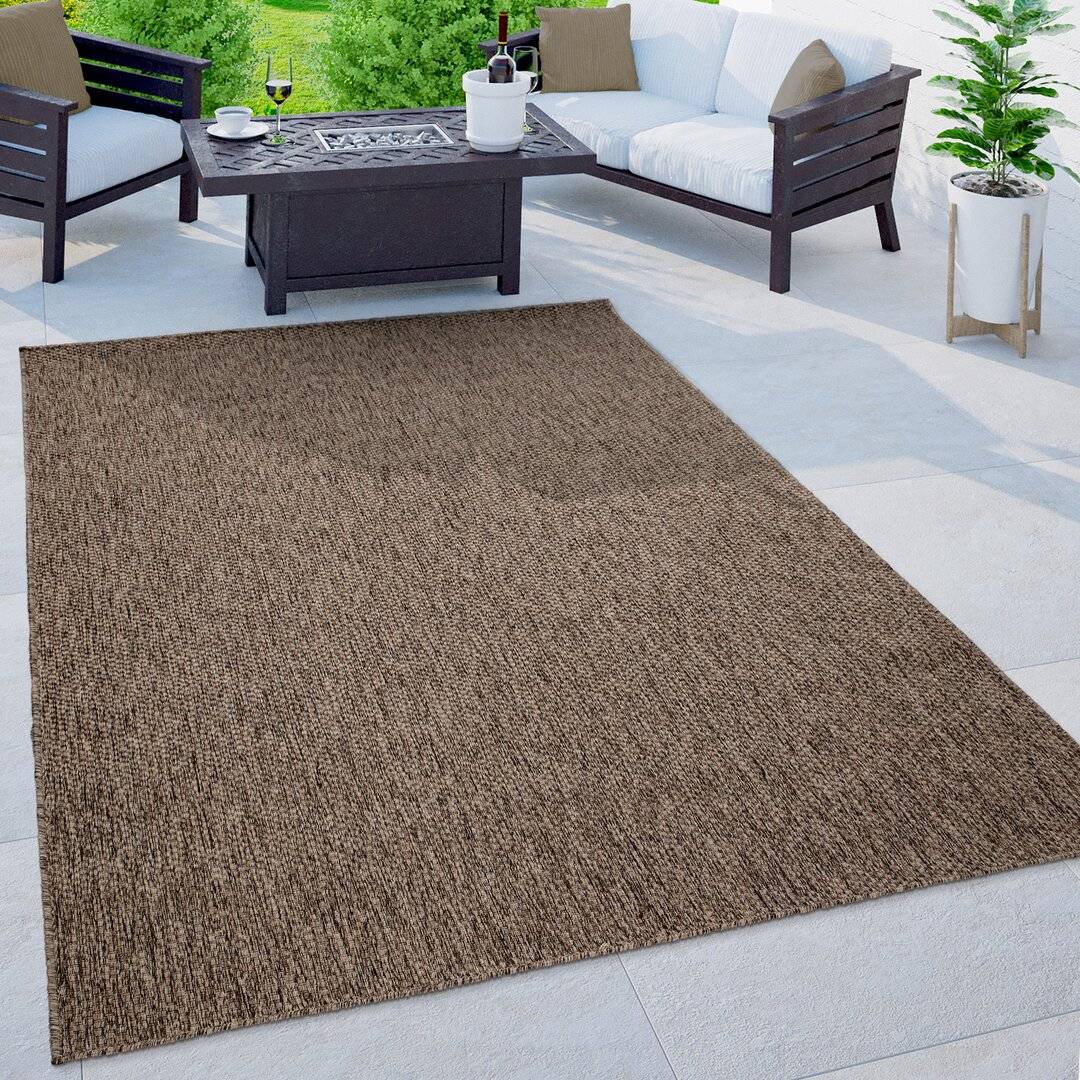 Three Posts Riverside Flatweave Brown Rug 150 cm