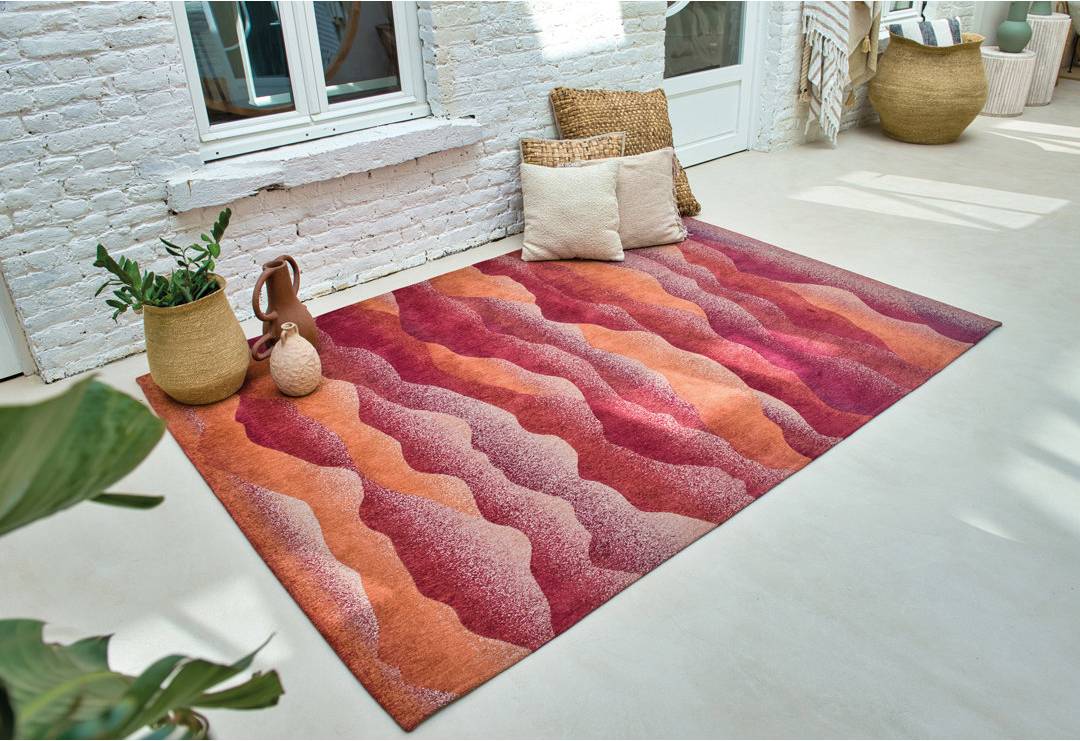 Louis de Poortere Geometric Area Rug Red